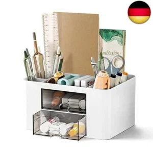 Schreibtisch-Organizer, Tisch-Organizer Federmäppchen Stifthalter mit 2 Schubladen, Kinder-Schreibtisch-Organizer Büro-Schreibtisch-Halter