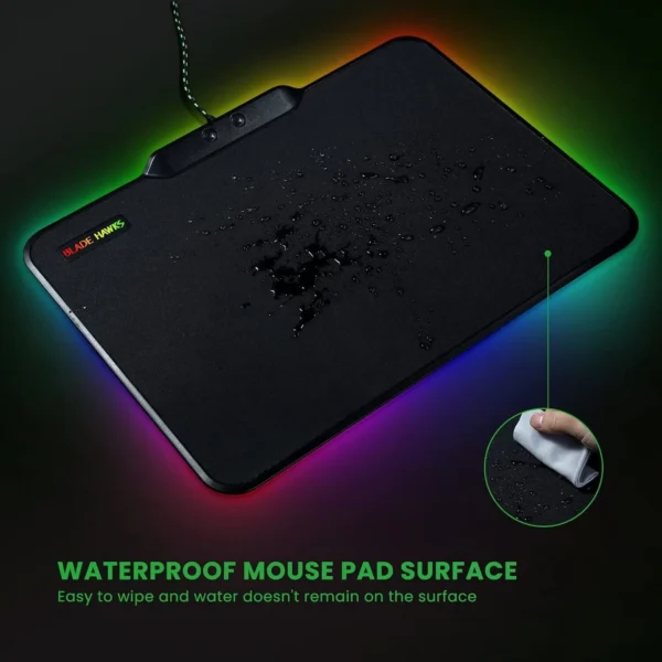 Gaming-Mauspad RGB-Mauspad Computer mit Lichtern Pad mit 9 Beleuchtungsmodi Permanent Medium USB TRS-64