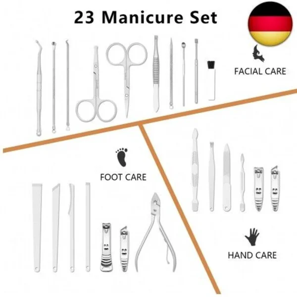 Maniküre Set 23 Teile Professionelle Maniküre Pediküre für Zuhause