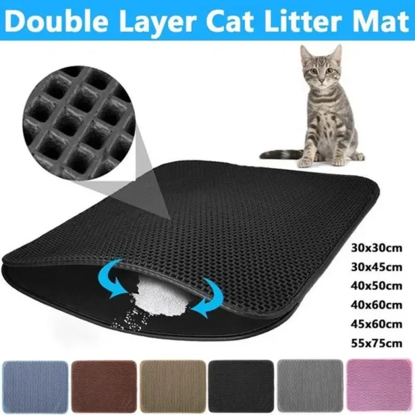 Wasserdichte Haustier Katzenstreu Matte EVA Kätzchen Hygiene Doppelte Schicht Katzenstreu Fallen Haustier Streu Katze Matte sauber Pad Produkte für Katzen Zubehör