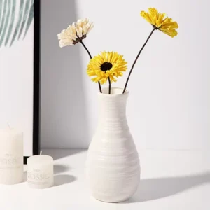 1St. Nordische Plastikvase Weiß Boho Stil Einfach Kleine Frische Blumentopf Aufbewahrungsflasche für Blumen Wohnzimmer Modern Home Dekorationen Ornamente