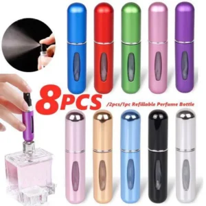 8Pcs/2Pcs/1Pc 5Ml Tragbare Mini Nachfüllbare Parfüm To go Flasche mit Spray Duft Pumpe Leere Kosmetische Behälter Zerstäuber Flasche für Reisen Werkzeug