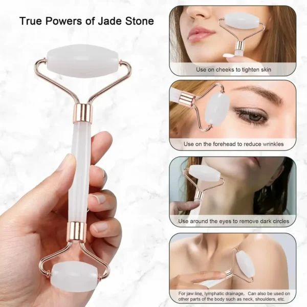 Premium Jade Roller und Gua Sha Gesichtsformung de-puffing Set von Facial für Hautpflege Anti-Aging Puffiness Selbst Geschenk Frauen