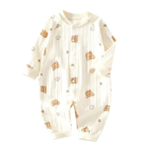 Baby Herbst Kleidung Cartoon Bär gedruckt Strampler für Jungen Mädchen neugeborenen einteilige Kleidung Baumwolle Kleinkind Bodysuit Kleinkind Kostüm