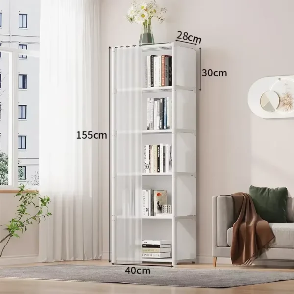 6/5 Lagen Staubdicht Kleiderschrank Hohe Kapazität Modern Minimal Trennwand Bücherregal Schlafzimmer Offen Einfache Montage Aufbewahrungsschrank Schlafzimmermöbel