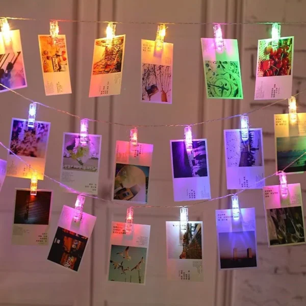 3M 20 LED Photo Clip Fairy String Lights Niedliche Deko-Kartenhalter Girlande Lampe für Weihnachten Hochzeit Party Lichterketten Weihnachtsdekorationen