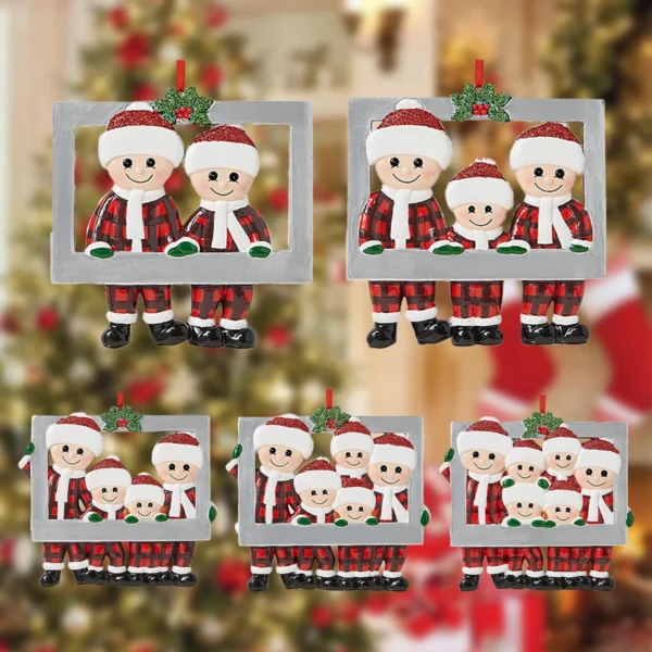 DIY Weihnachten Familie Anhänger Adorable Frohe Weihnachten Dekorationen für Zuhause Navidad Festlich 2023 Weihnachtsbaum Hängende Ornament Neujahr 2024