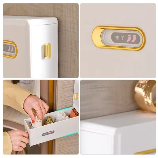 Kleiderschrank Organizer Sockenaufbewahrung Einfache platzsparende Box Platzsparend Schlafzimmer Wandmontiert Stanzfrei Kleiderschrank Sockenaufbewahrung Schublade Unterwäsche Organizer