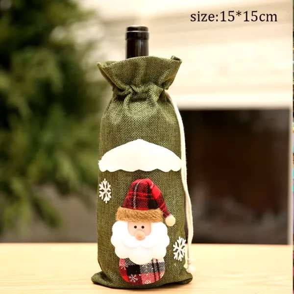 Weihnachten Santa gestrickt Weinflasche Fall Wrap Cover Elch Schneemann Rotwein Champagner Flasche Tuch 2024 Merry Christmas Decor Happy New Year