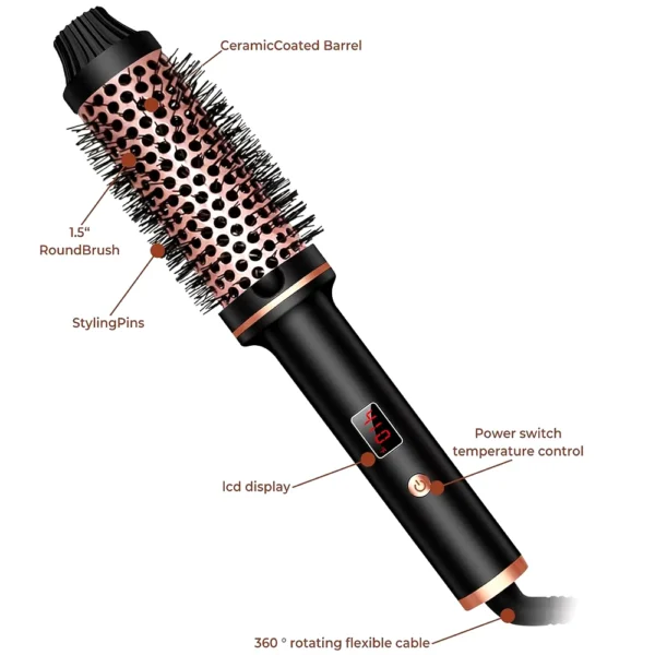 Curling Thermal Brush 1.5 Inch Beheizte Lockenbürste Keramik Lockenstab Volumizing Brush Heizung Rundbürste Travel Hair Curler Comb