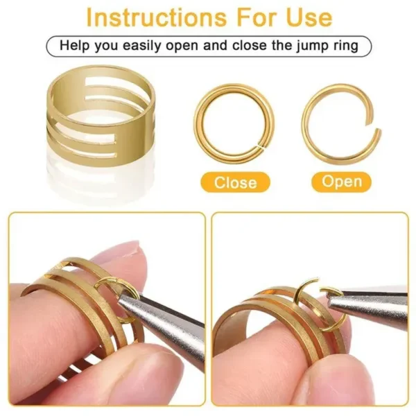 1200 Stück Schmuckherstellung DIY-Zubehör und Halskettenreparatur mit Sprungringzange und offenem Sprungring (1200 Stück Silber und Gold)