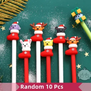 20Pcs Kawaii Weihnachten Niedlich Gel Stift Niedlich Weihnachtsbaum Rentier Weihnachtsmann Schneemann Geschenk 0.5Mm Schwarz Neutral Stifte Schule Büro Schreibwaren für Kinder