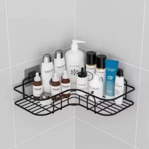 Badezimmer Stilvolles Regal Wandmontierte Eckaufbewahrungsregale Shampoo Halter Kosmetikregal Eisen Duschabfluss Korb Badezimmer Organizer