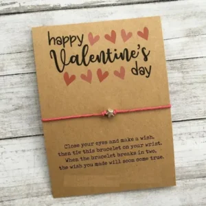 Romantisches Wunscharmband, Valentinstag, Valentinstag Geschenk für ihn, Valentinstag Geschenke, Valentinstag Karte, Valentinstag Partygeschenke, Geschenke