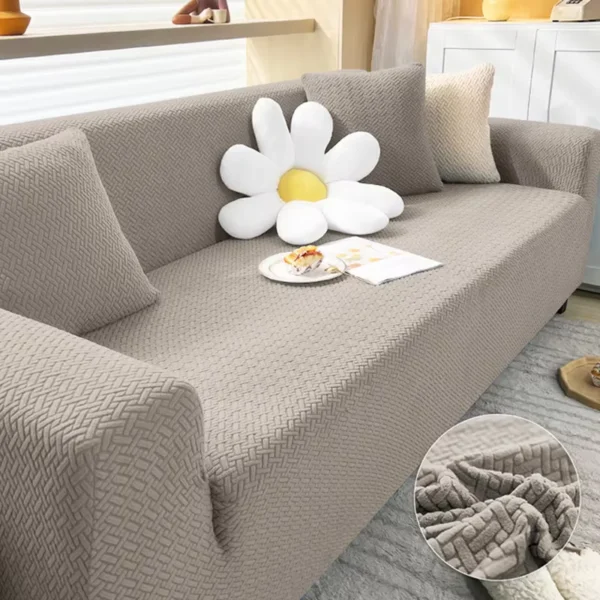 Gemütlicher dicker Sofabezug für Wohnzimmer Elastischer Jacquard 1/2/3/4 Sitzer Sofabezug L-förmiger Ecksofabezug